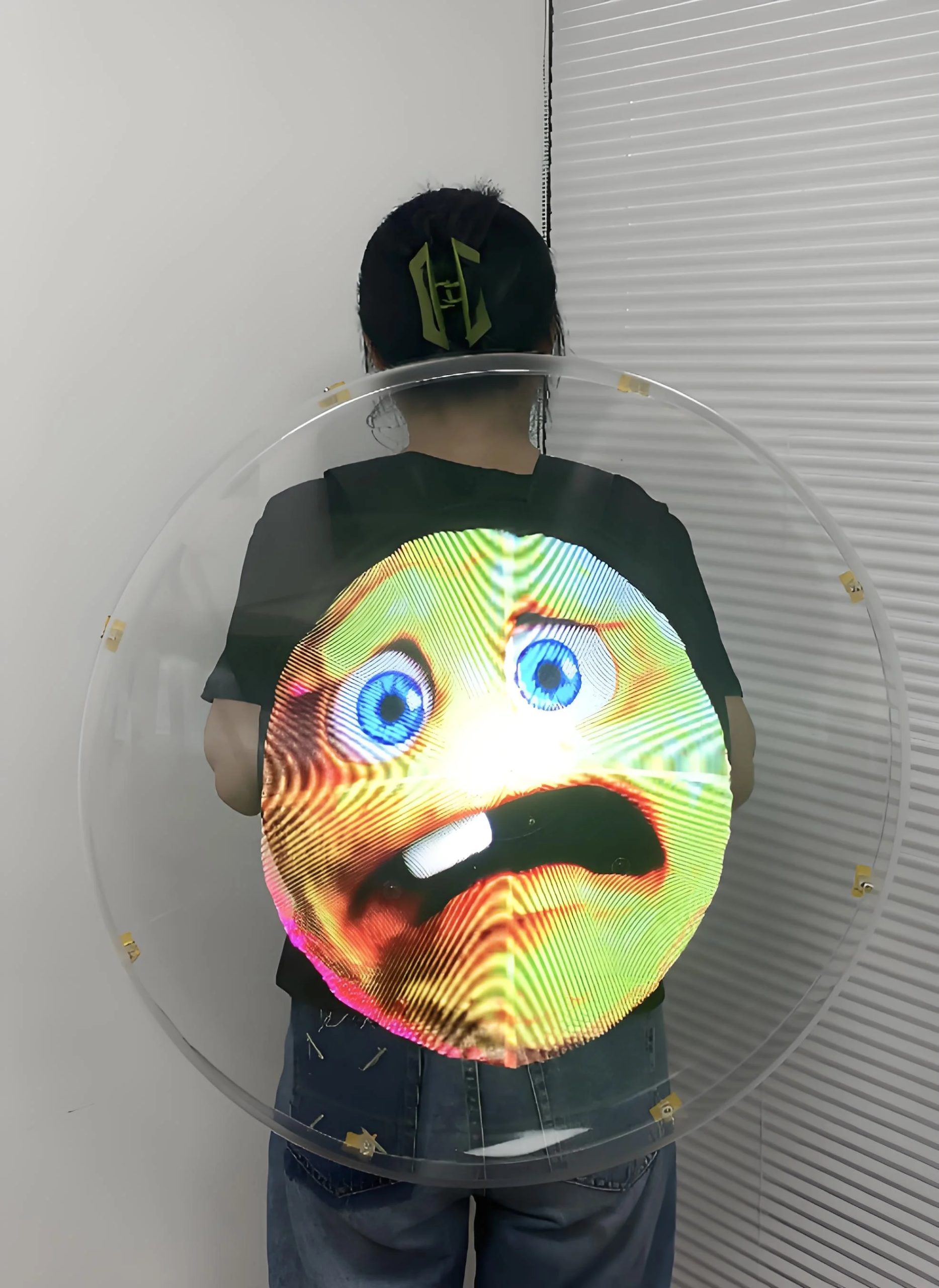 25.5in 3D holographic fan backpack advertising machine transparent protective sleeve - Image 2